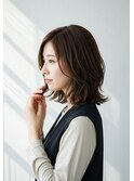 30代40代50代外ハネミディアムレイヤー髪質改善白髪染め透明感