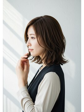 アントワープトーキョー(antwerp TOKYO) 30代40代50代外ハネミディアムレイヤー髪質改善白髪染め透明感