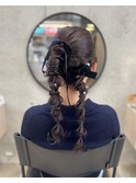 ヘアアレンジ編みおろし