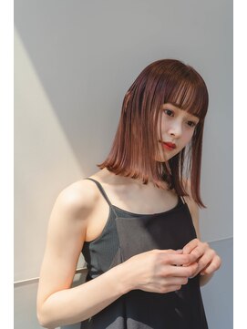 ロウ 銀座(RAW) 切りっぱなし　ロブ　外ハネ　暖色カラー