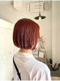 透明感ボブ×チェリーブラウン