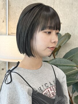 ノード(NODE) 栄黒髪垢抜けストレートシルエットボブヘア