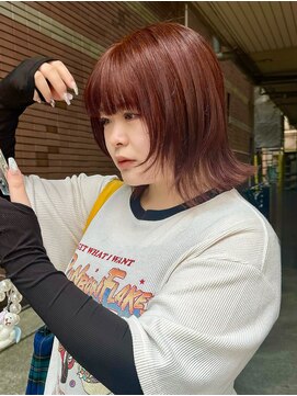 ビーハイブ 仙台駅前店(Behive) 暖色ブラウン/ブリーチなしカラー/ショートボブレイヤー/20代