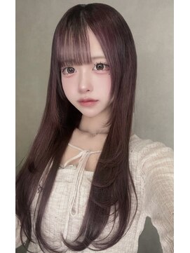 オズ 梅田店(OZ) ワインブラウン/レイヤーカット/エクステ60枚