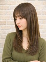 ルシードスタイル アウラ 松戸市五香(LUCIDO STYLE Aura)&nbsp;ダークトーン艶カラー透明感似合わせ伸ばしかけぱっつん前髪