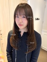 ガリカ シーム(Gallica/SEAM)&nbsp;レイヤーカット×オリーブベージュで垢抜けヘアに◎