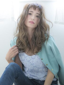 ロンドプランタン 恵比寿(Lond Printemps) 【ロンド恵比寿店】オン眉前髪ミックスウェーブセミロング