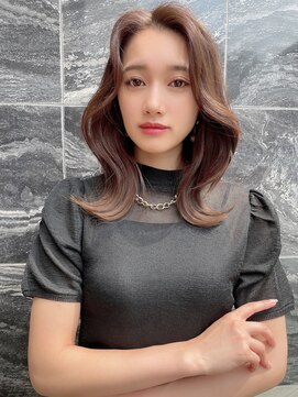 ジーナ 名駅(XENA.) 《ha33》顔周りレイヤーくびれミディ小顔前髪ワンホン2wayバング