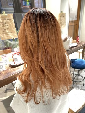 ヘアー アイス ルーチェ(HAIR ICI LUCE) オレンジベージュ 暖色カラー オレンジカラー 担当山中