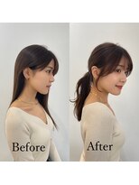 エレノア トーキョー 恵比寿(ELEANOAH TOKYO)&nbsp;小顔効果2倍の顔まわりカット　ベビーバング　ショコラベージュ