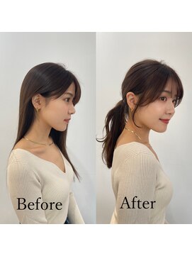 エレノア トーキョー 恵比寿(ELEANOAH TOKYO) 小顔効果2倍の顔まわりカット　ベビーバング　ショコラベージュ