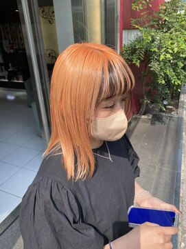 プライズ 錦糸町北口店(prize) オレンジベージュ前髪インナーカラー外ハネボブ【錦糸町北口】
