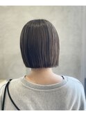 ボブ/ハイライト/ベージュカラー/ハイトーン