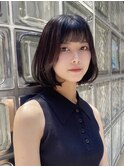 韓国内巻きボブ顔周りレイヤー前髪カット髪質改善トリートメント