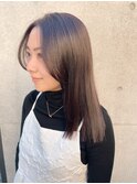 黒髪ボブルフネビージュ小顔ヘアワンレン