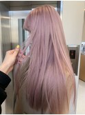 ニュアンスカラーホワイトピンク韓国へアミルクティーピンク