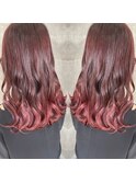 【艶髪】ピンクグラデーションカラー