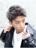 ススパイキーショートツイストパイラルパーマ短髪ツーブロック