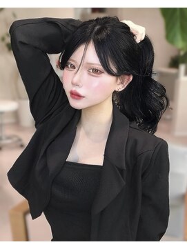 ミーク(meak) 結んでも可愛い上品ブルーブラックレイヤー