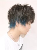 【Blue】#メンズインナーカラー#ターゴイズブルー