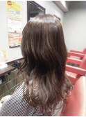 くすみブルー アッシュブラウン