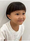オン眉ワイドバング/キッズショートヘア