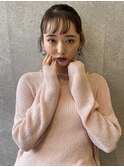 三軒茶屋_レディース_ヘアアレンジ_ヘアセット_ブラウン_小顔