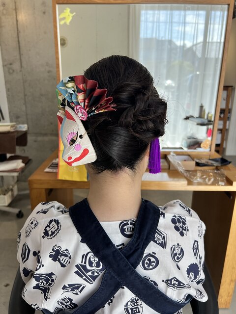 お祭りヘアセット