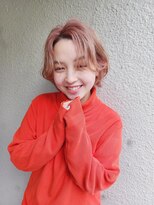 スーハ 恵比寿(SUUHA)&nbsp;ハイトーンカラーピンクブラウン/ボブパーマ/伸ばしかけボブ