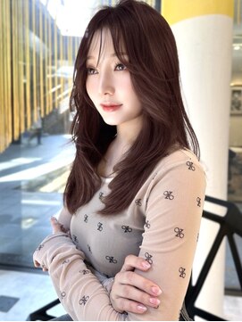 シティ(CITY) 韓国風レイヤーカット 顔まわり おくれ毛 ラベンダー ピンク