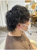 メンズカットツイストスパイラルパーマシャドウパーマショート