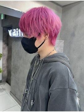 ヴェイン 渋谷(vain) ピンクアッシュ 無造作マッシュ