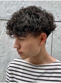 フェザーパーマサーフカール刈り上げセンターパート