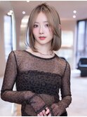 20代30代大人ミルクブラウン小顔ナチュラルボブ　