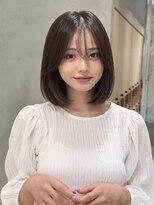 シー バイ ロンド 新宿(Sea by Lond)&nbsp;ワンホンレイヤ ー×ダークブルー[デジタルパーマ/ボブ/韓国]