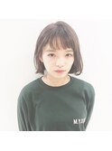 マーメイドアッシュのハニー斜め前髪ボブ☆表参道Cocoon   ACO☆