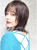 mowen×外ハネミディアム×ラフウェーブ×シルキーグレージュ