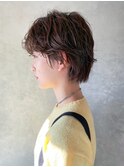 パーマショート_アースカラーくびれヘアツートンカラー_ba362782