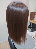 髪質改善トリートメントでセミロングストレート
