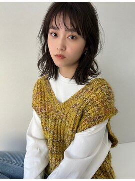 ソヨン 高槻店(SOYON) 暗髪 シースルーバング 鎖骨ミディアム