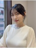 こなれ感顔まわりカット/地毛風暗髪カラー