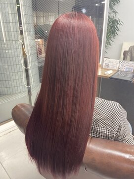 アルファタッチ 静岡店(alpha touch) ロングヘア×ディープレッド