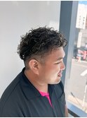 ツーブロックパーマスタイル/ハイライト/スパイラルパーマ/