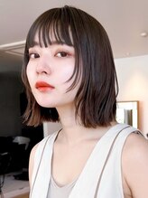 セイドット リー(Say. Ree) Say.レイヤーボブアッシュブラック切りっぱなしボブ韓国ボブ原宿
