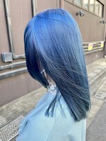 ドットハリス(.Hallis)&nbsp;ブリーチカラー/ネイビー/髪質改善/ハイトーンカラー