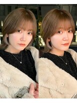 ノラ ヘアーサロン(NORA HAIR SALON)&nbsp;ナチュラル小顔前髪あり後れ毛サイドバング結べるボブくびれヘア