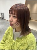 オレンジブラウン×顔まわりカット