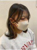 肩上ボブ　インナーカラー