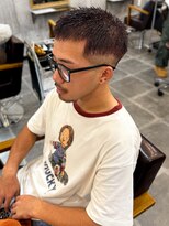 アムレヘアー(amule hair)&nbsp;【amule hair】フェード/ワインレッド/オシャレ坊主