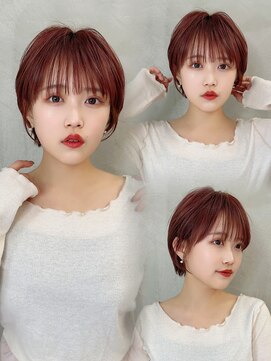 ロンドエニカ 大宮(Lond enika) クールショート/ピンクベージュ/カーテンバング/顔周りカット